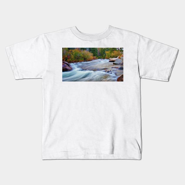 Autumn River Kids T-Shirt by briankphoto